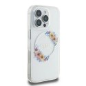 Etui Guess IML Flowers Wreath MagSafe na iPhone 16 Pro - przezroczyste Guess