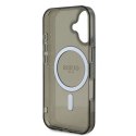 Etui Guess IML Glitter Circle MagSafe na iPhone 16 - czarne Guess