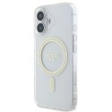 Etui Guess IML Glitter Circle MagSafe na iPhone 16 - przezroczyste Guess