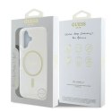 Etui Guess IML Glitter Circle MagSafe na iPhone 16 - przezroczyste Guess