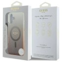Etui Guess IML Glitter Gradient MagSafe na iPhone 16 Plus - brązowe Guess
