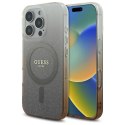 Etui Guess IML Glitter Gradient MagSafe na iPhone 16 Pro - brązowe Guess