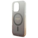 Etui Guess IML Glitter Gradient MagSafe na iPhone 16 Pro - brązowe Guess