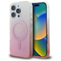 Etui Guess IML Glitter Gradient MagSafe na iPhone 16 Pro - różowe Guess