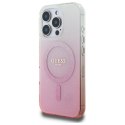 Etui Guess IML Glitter Gradient MagSafe na iPhone 16 Pro - różowe Guess