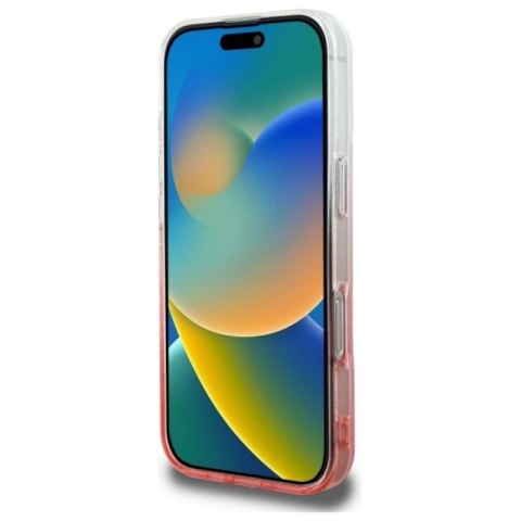 Etui Guess IML Glitter Gradient MagSafe na iPhone 16 Pro - różowe Guess