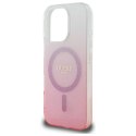 Etui Guess IML Glitter Gradient MagSafe na iPhone 16 Pro - różowe Guess
