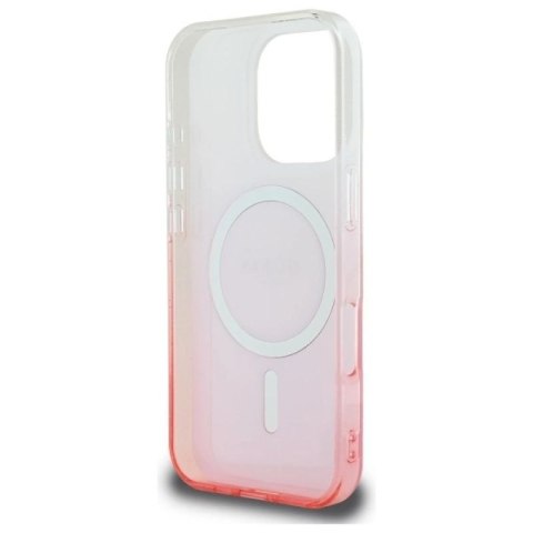 Etui Guess IML Glitter Gradient MagSafe na iPhone 16 Pro - różowe Guess