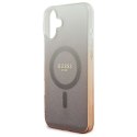 Etui Guess IML Glitter Gradient MagSafe na iPhone 16 - brązowe Guess
