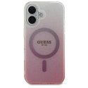 Etui Guess IML Glitter Gradient MagSafe na iPhone 16 - różowe Guess