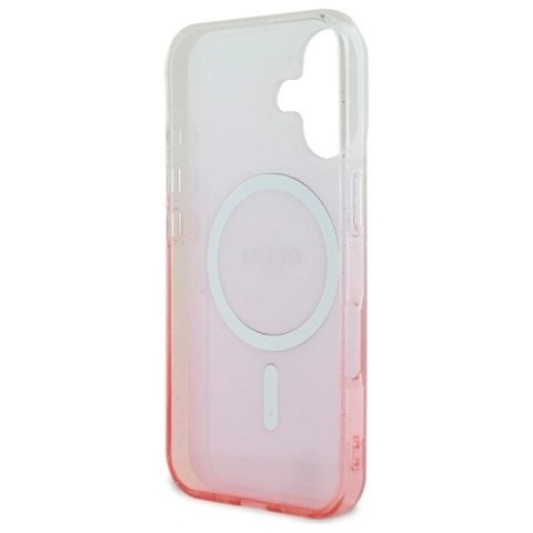 Etui Guess IML Glitter Gradient MagSafe na iPhone 16 - różowe Guess