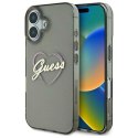Etui Guess IML Heart na iPhone 16 Plus - czarne Guess