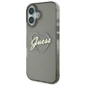 Etui Guess IML Heart na iPhone 16 Plus - czarne Guess