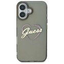 Etui Guess IML Heart na iPhone 16 Plus - czarne Guess