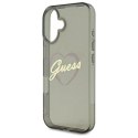 Etui Guess IML Heart na iPhone 16 Plus - czarne Guess