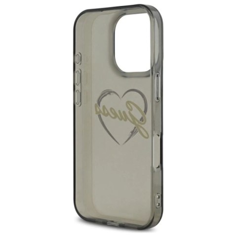 Etui Guess IML Heart na iPhone 16 Pro Max - czarne Guess