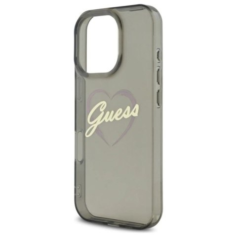 Etui Guess IML Heart na iPhone 16 Pro - czarne Guess