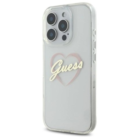 Etui Guess IML Heart na iPhone 16 Pro - przezroczyste Guess