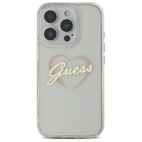 Etui Guess IML Heart na iPhone 16 Pro - przezroczyste Guess