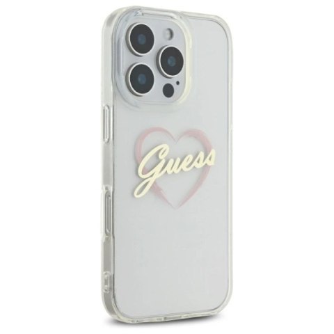 Etui Guess IML Heart na iPhone 16 Pro - przezroczyste Guess