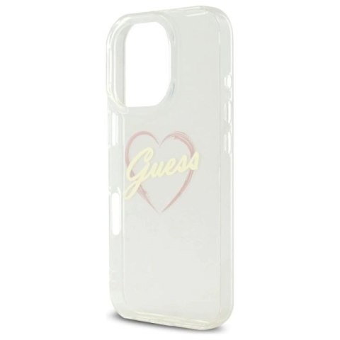 Etui Guess IML Heart na iPhone 16 Pro - przezroczyste Guess