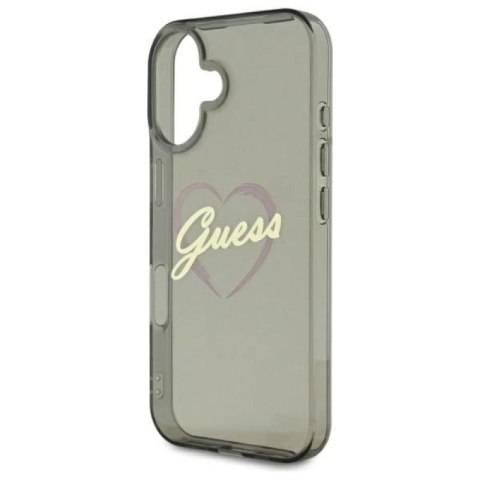 Etui Guess IML Heart na iPhone 16 - czarne Guess