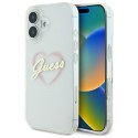 Etui Guess IML Heart na iPhone 16 plus - przezroczyste Guess
