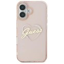 Etui Guess IML Heart na iPhone 16 - różowe Guess