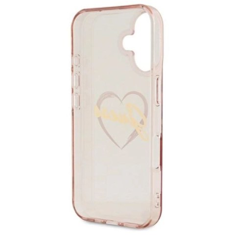 Etui Guess IML Heart na iPhone 16 - różowe Guess