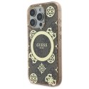 Etui Guess IML Peony On 4G Background MagSafe na iPhone 16 Pro - brązowe Guess
