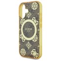 Etui Guess IML Peony On 4G Background MagSafe na iPhone 16 - brązowe Guess