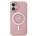 Etui Guess IML Rhinestones MagSafe na iPhone 16 Plus - różowe Guess