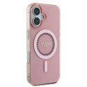 Etui Guess IML Rhinestones MagSafe na iPhone 16 Plus - różowe Guess