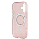 Etui Guess IML Rhinestones MagSafe na iPhone 16 Plus - różowe Guess