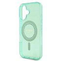 Etui Guess IML Rhinestones MagSafe na iPhone 16 Plus - zielone Guess