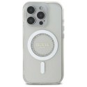 Etui Guess IML Rhinestones MagSafe na iPhone 16 Pro Max - białe Guess