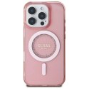 Etui Guess IML Rhinestones MagSafe na iPhone 16 Pro Max - różowe Guess