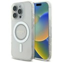 Etui Guess IML Rhinestones MagSafe na iPhone 16 Pro - białe Guess
