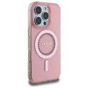 Etui Guess IML Rhinestones MagSafe na iPhone 16 Pro - różowe Guess