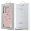 Etui Guess IML Rhinestones MagSafe na iPhone 16 Pro - różowe Guess