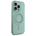 Etui Guess IML Rhinestones MagSafe na iPhone 16 Pro - zielone Guess