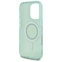 Etui Guess IML Rhinestones MagSafe na iPhone 16 Pro - zielone Guess