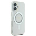 Etui Guess IML Rhinestones MagSafe na iPhone 16 - białe Guess