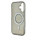 Etui Guess IML Rhinestones MagSafe na iPhone 16 - czarne Guess