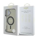 Etui Guess IML Rhinestones MagSafe na iPhone 16 - czarne Guess