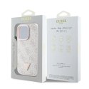 Etui Guess Leather 4G Triangle Strass MagSafe na iPhone 16 Pro Max - różowe Guess
