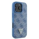 Etui Guess Leather Metal Logo Strass Crossbody na iPhone 16 Pro Max - niebieskie Guess