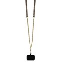 Etui Guess Leather Metal Logo Strass Crossbody na iPhone 16 - brązowe Guess