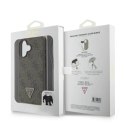 Etui Guess Leather Metal Logo Strass Crossbody na iPhone 16 - brązowe Guess