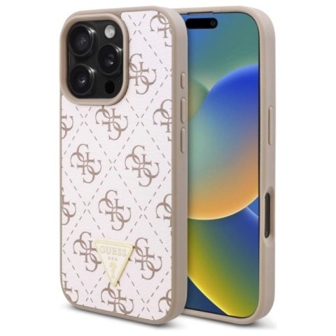 Etui Guess New 4G Triangle na iPhone 16 Pro - białe Guess